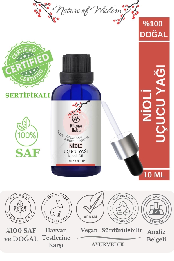 %100 Doğal Niaouli Uçucu Yağı (Niaouli Essential Oil) Sertifikalı -10 ml - Hikona Heka