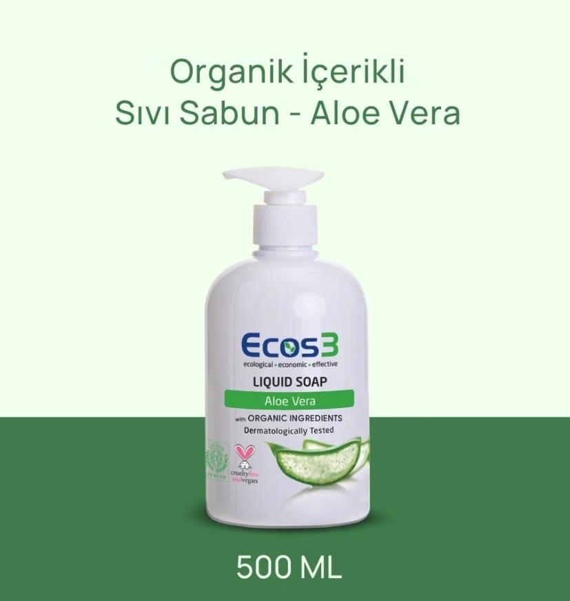 Ecowell Ecos3 Organik İçerikli Sıvı Sabun – Aloe Vera 500 mL - Ecowell