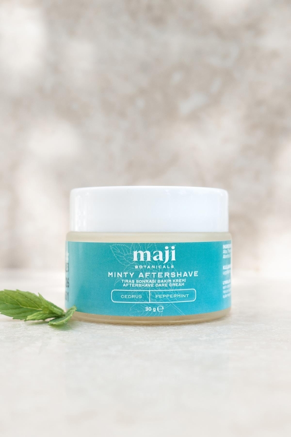 Minty Aftershave Balm Tıraş Sonrası Yüz Bakım Kremi - 30cc - Maji Botanicals
