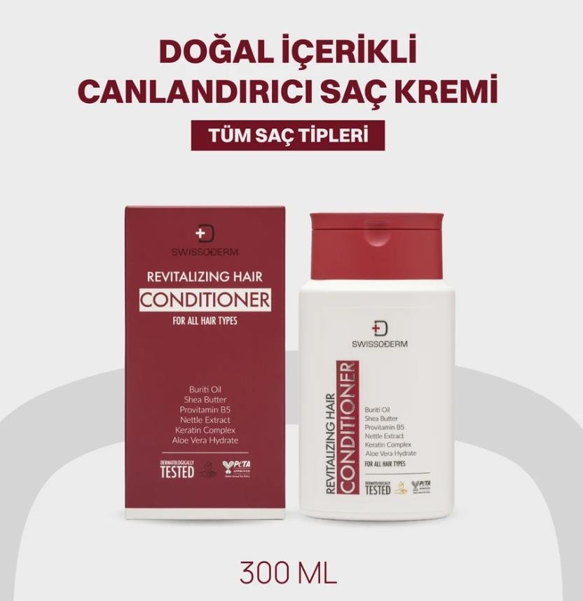 SWISSODERM Doğal İçerikli Canlandırıcı Saç Kremi - 300 ml - Ecowell